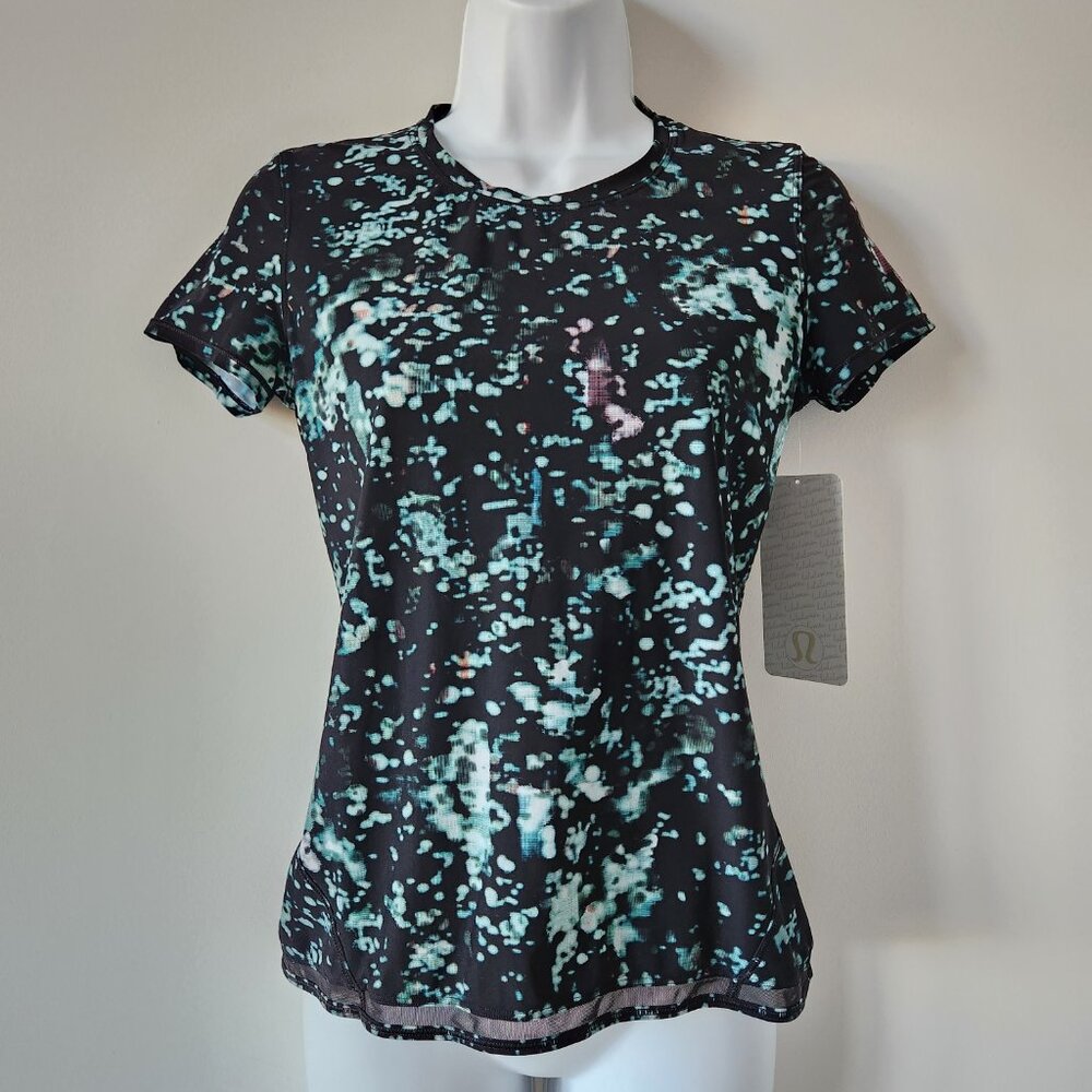 NWT LULULEMON KITC/BLK Black Multi Into The Sun UV Protection SS Top Tee 4